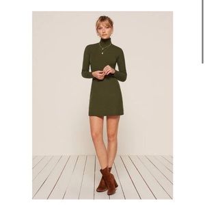 Reformation Roberts Dress in Army Green